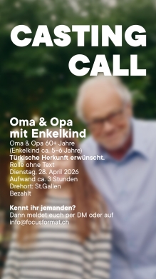 Casting Call / Oma & Opa mit Enkelkind