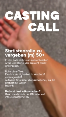 Casting Call / Satistenrolle zu vergeben (m) 50+