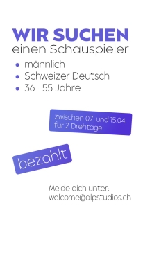 Schauspieler 36 - 55 Jahre gesucht Social Media Spots