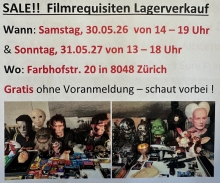 SALE: Filmrequisiten & Movie Memorabila Lager Verkauf am 30. + 31.05.26 in Zürich