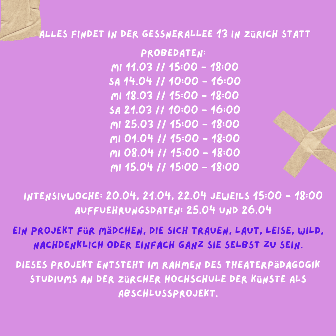 KOSTENLOSES Theaterprojekt für Mädchen (9–13 Jahre)