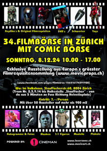 34. Film - und Comic Börse 08.12.24 im Volkshaus Zürich